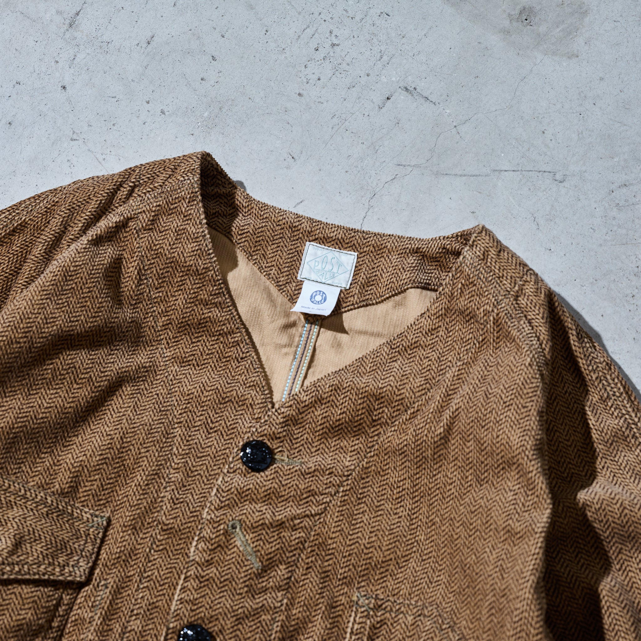 #1102DV-HCB Engineers' Jacket DV : herringbone print corduroy brown