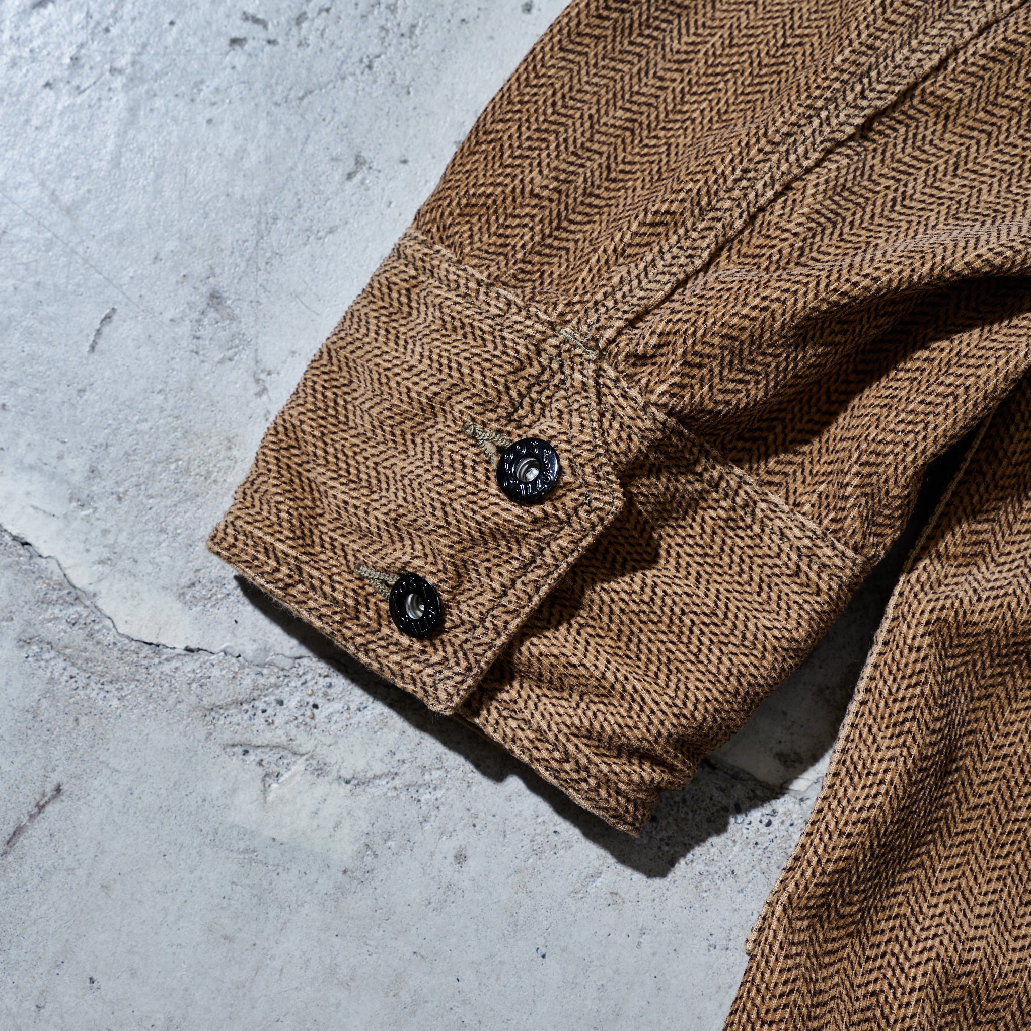 #1102DV-HCB Engineers' Jacket DV : herringbone print corduroy brown
