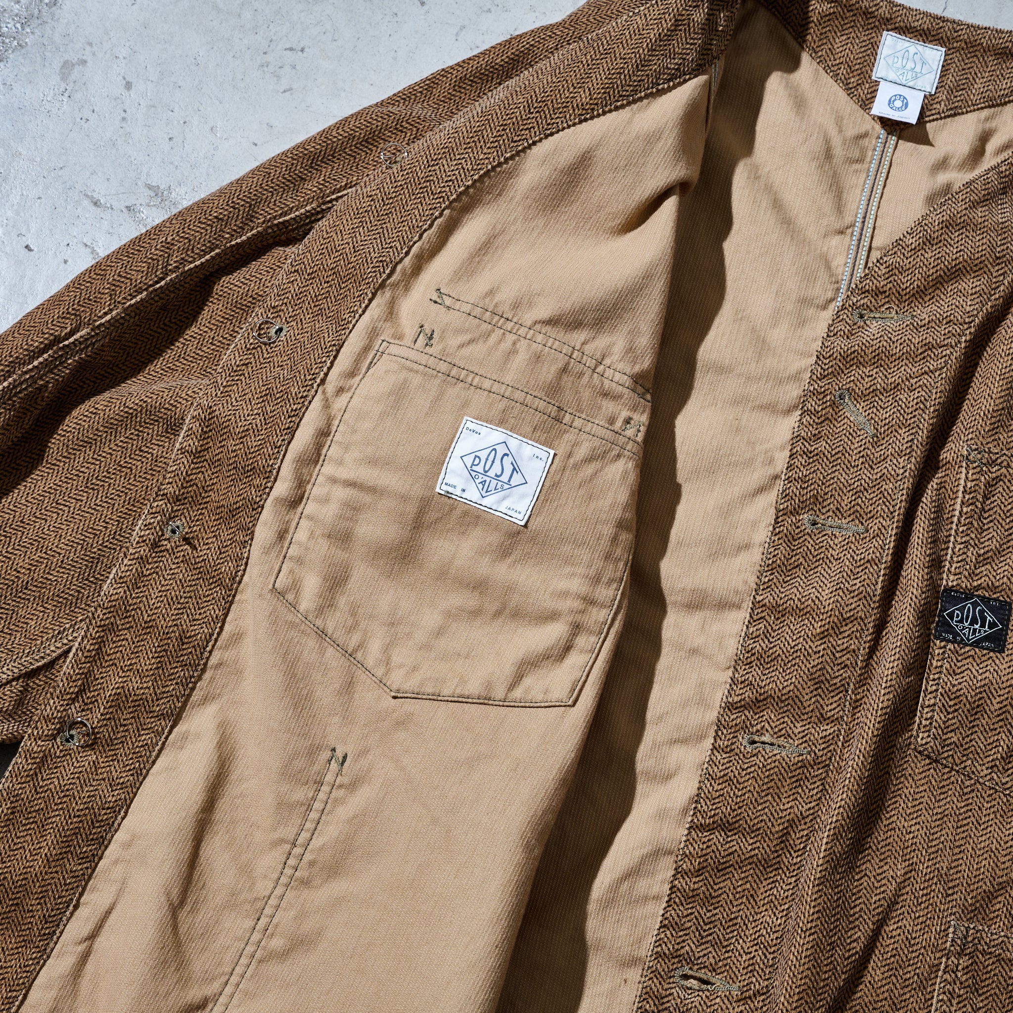 #1102DV-HCB Engineers' Jacket DV : herringbone print corduroy brown