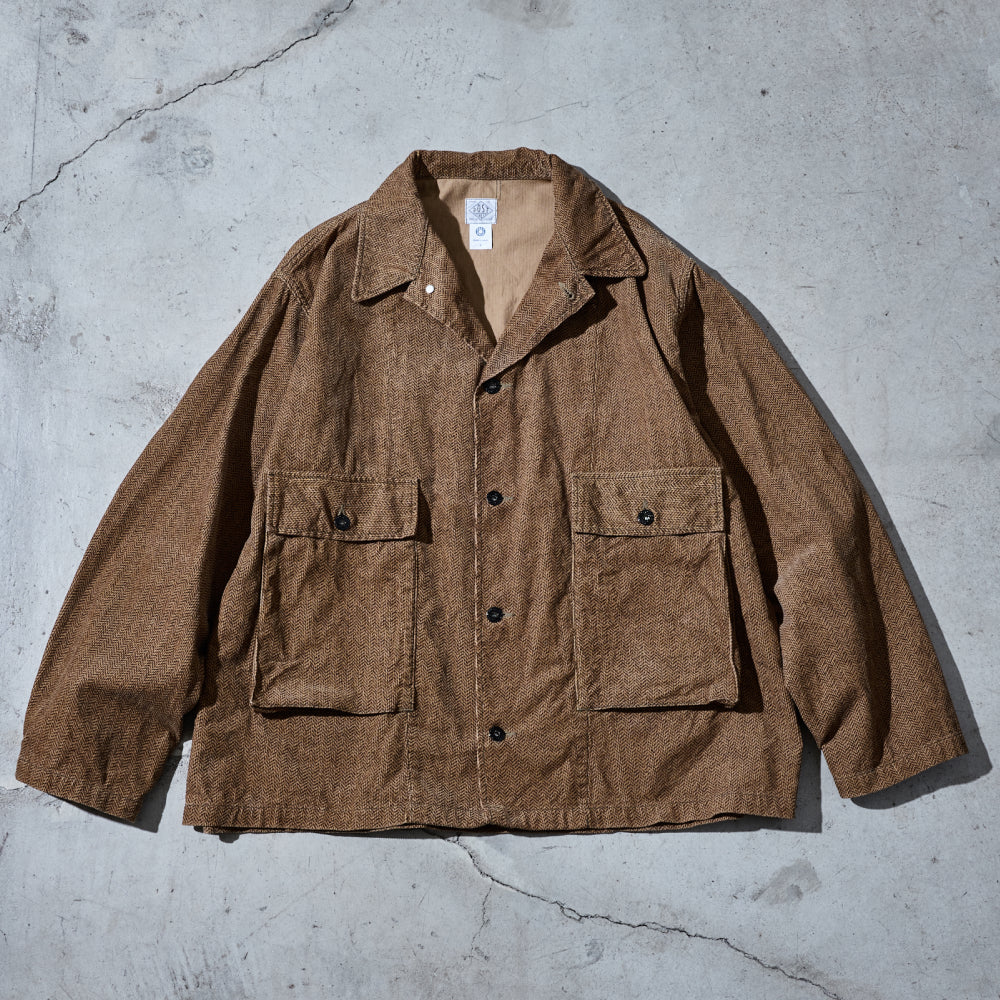 #12006-HCB WALKABOUT : herringbone print corduroy brown
