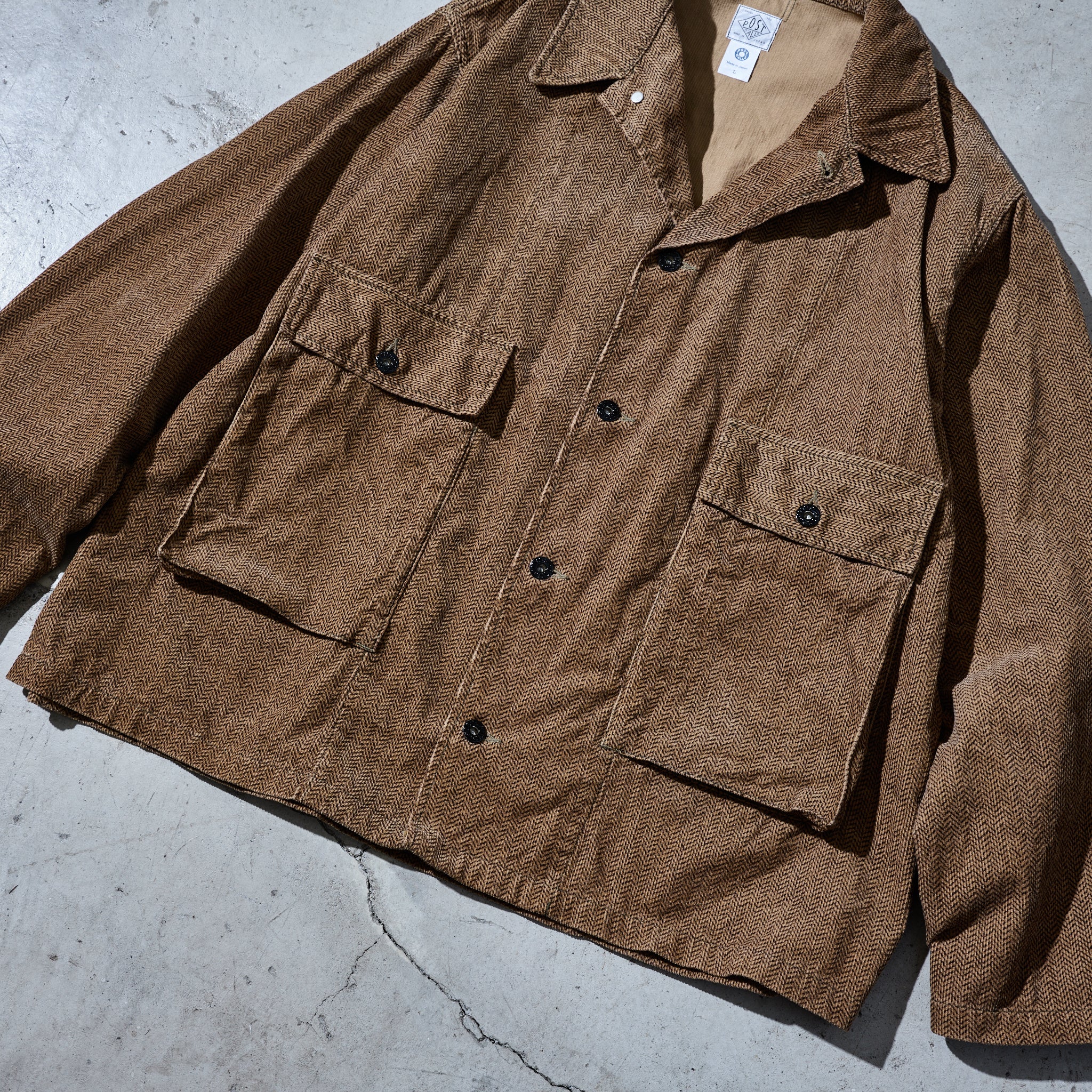 #12006-HCB WALKABOUT : herringbone print corduroy brown