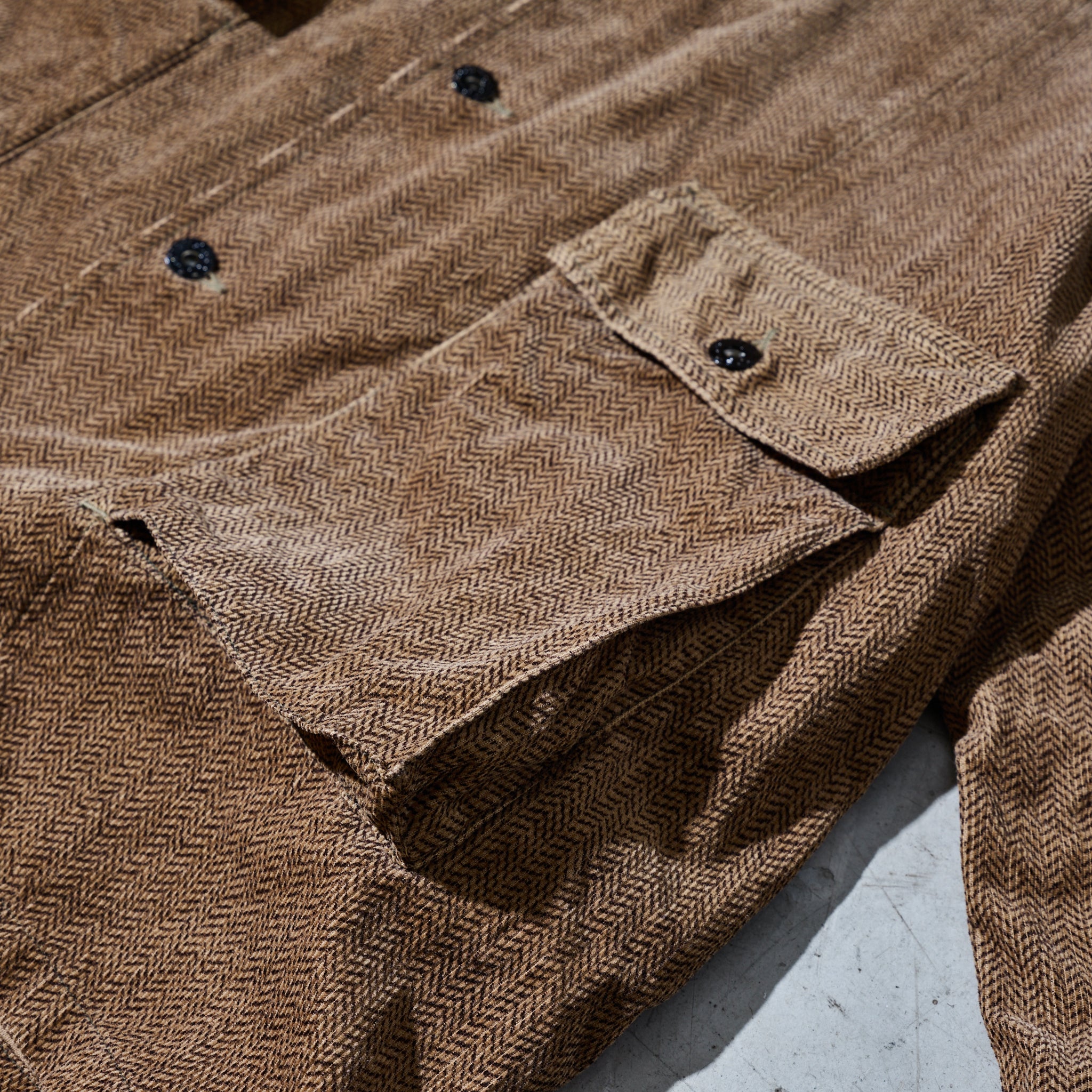 #12006-HCB WALKABOUT : herringbone print corduroy brown