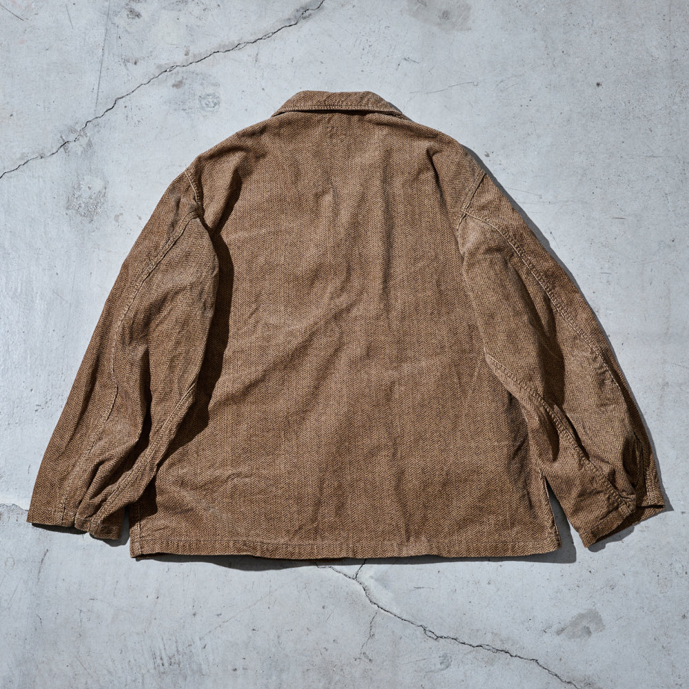 #12006-HCB WALKABOUT : herringbone print corduroy brown