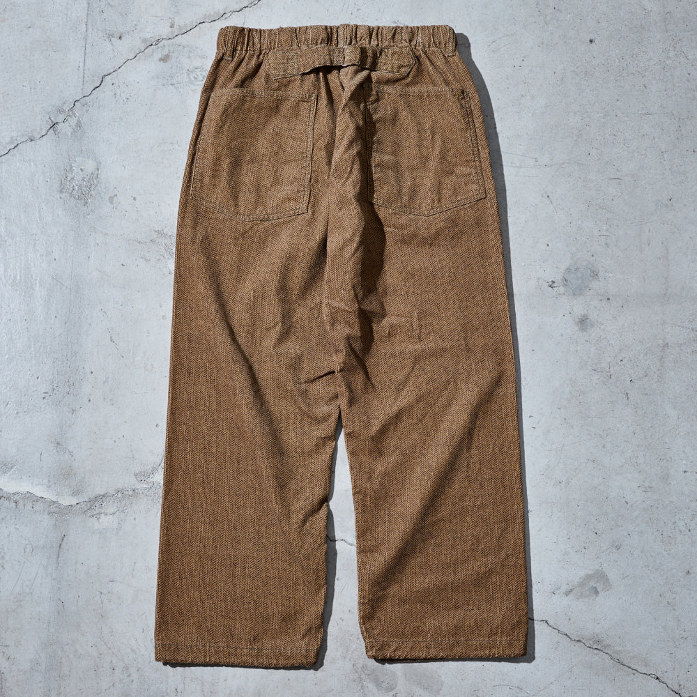 #3307-HCB E-Z ARMY-NAVY Pants : herringbone print corduroy brown