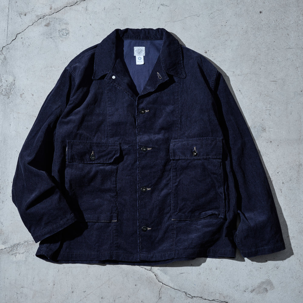 #12006-HCN WALKABOUT : herringbone print corduroy navy
