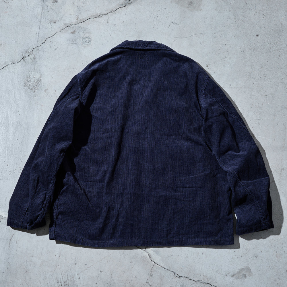 #12006-HCN WALKABOUT : herringbone print corduroy navy
