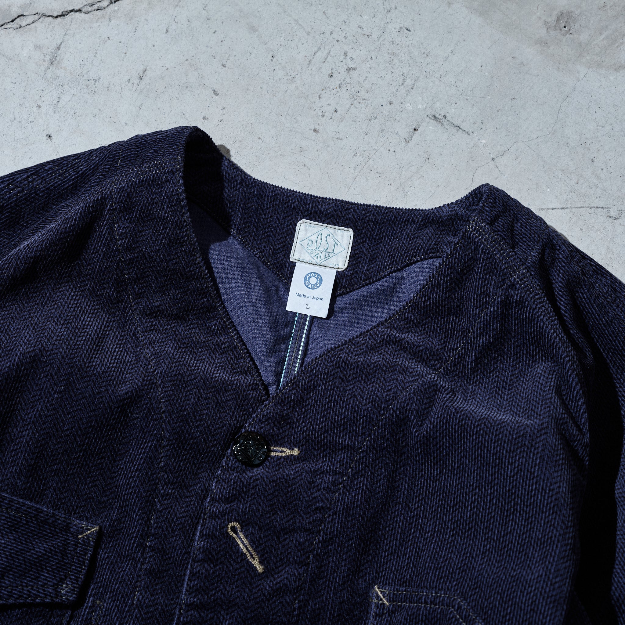 #1102DV-HCN Engineers' Jacket DV : herringbone print corduroy navy