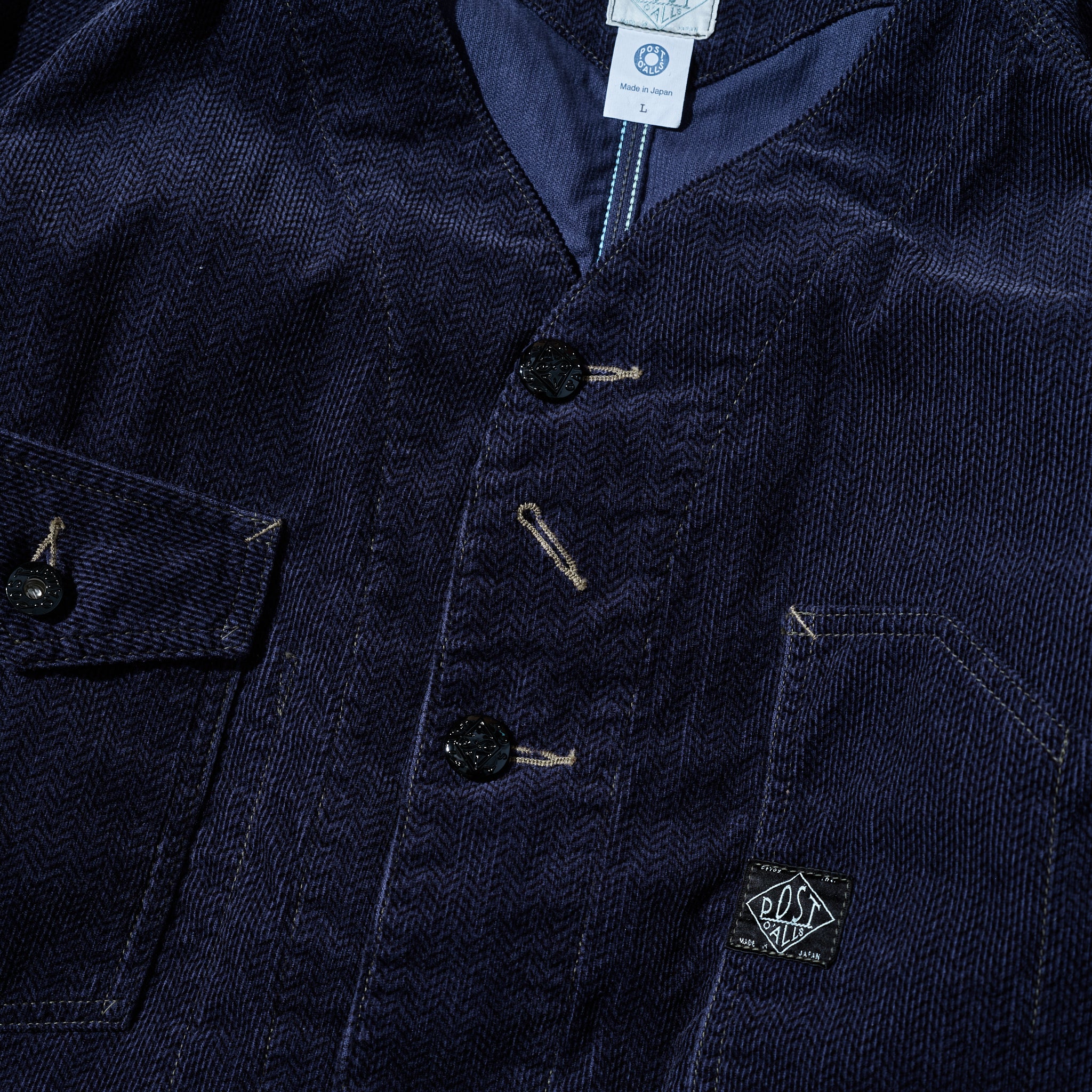 #1102DV-HCN Engineers' Jacket DV : herringbone print corduroy navy