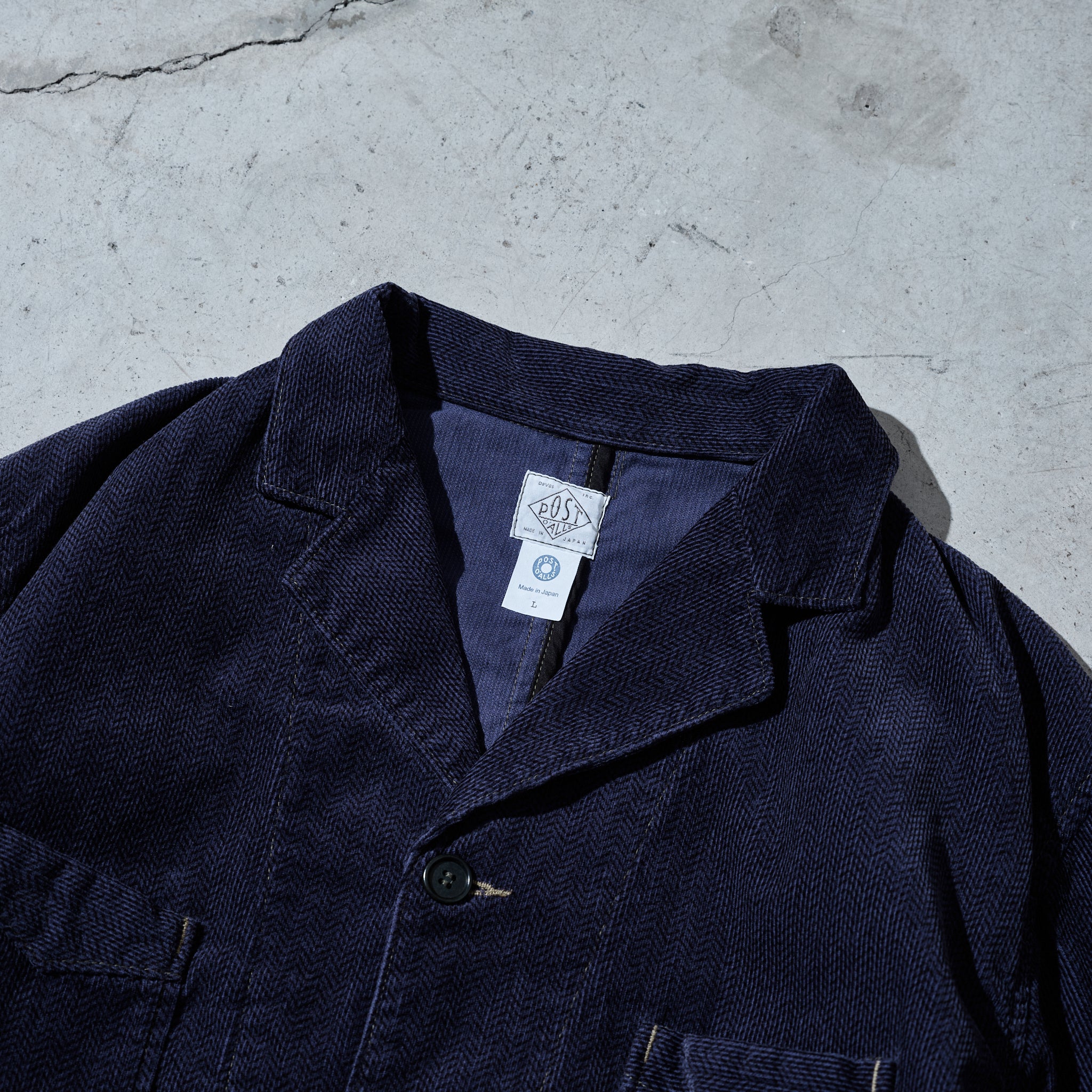 #3116B-HCN OK Rider 5 : herringbone print corduroy navy