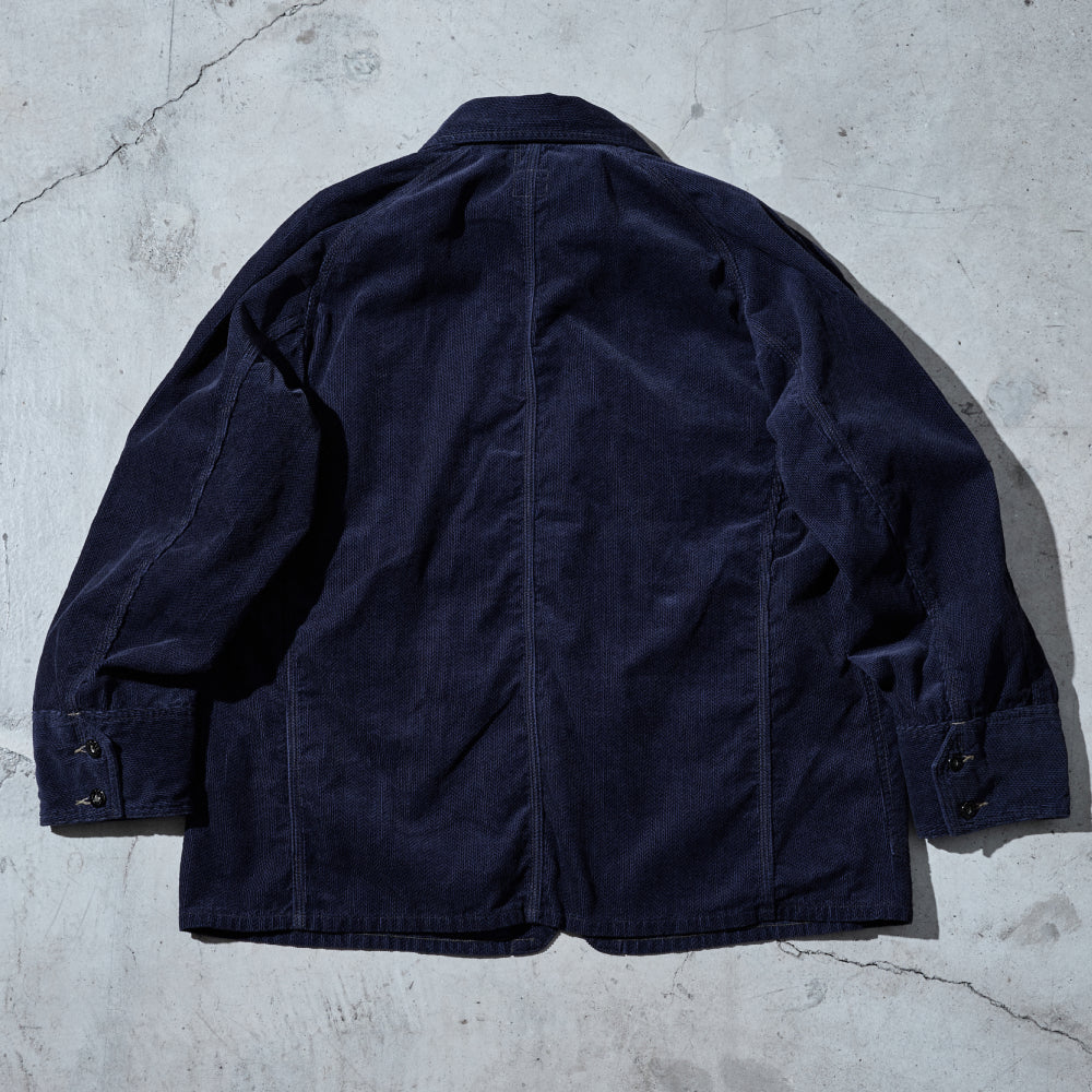 #1102-HCN Engineers' Jacket : herringbone print corduroy navy