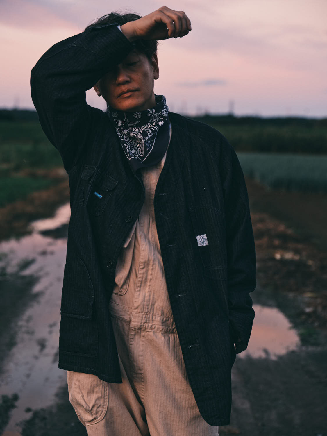 EP01-CHI ELNEST x Post O'Alls Coverall Jacket：cotton herringbone indigo