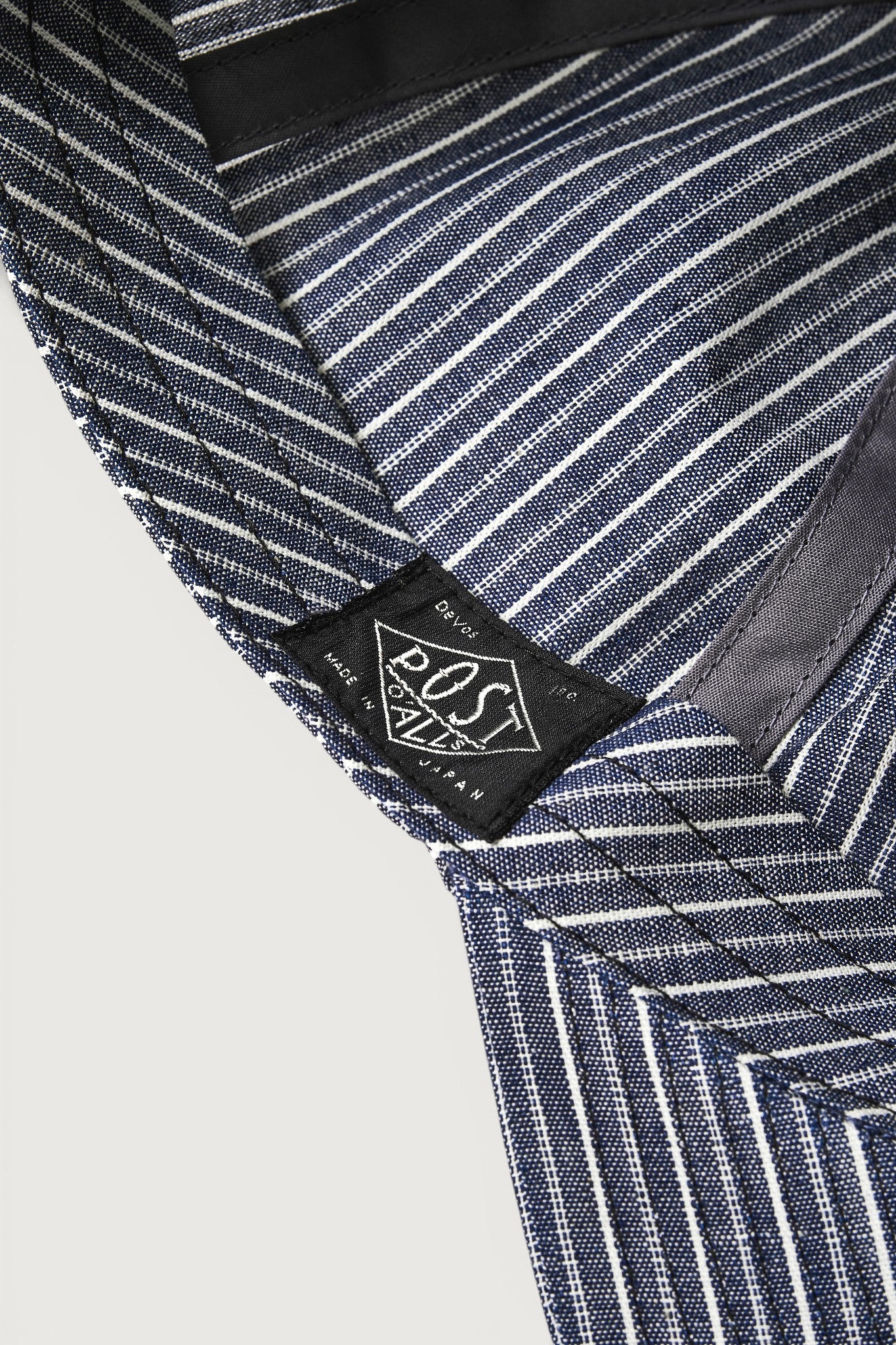 #3903-SC POST Ball Cap : stripe chambray indigo