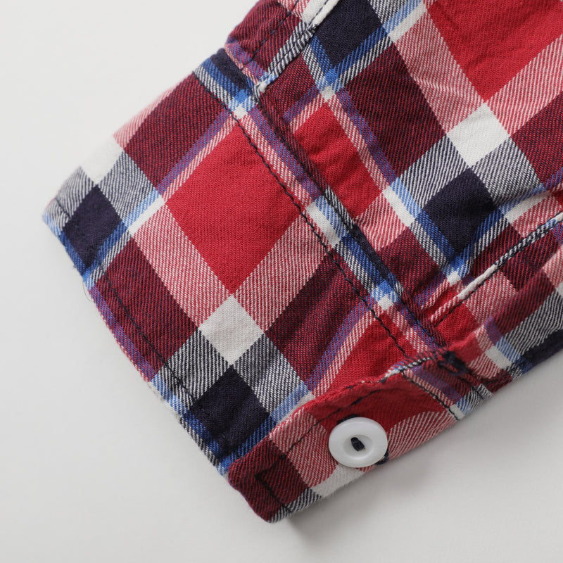 C-Post : cotton flannel plaid red "Dead Stock"