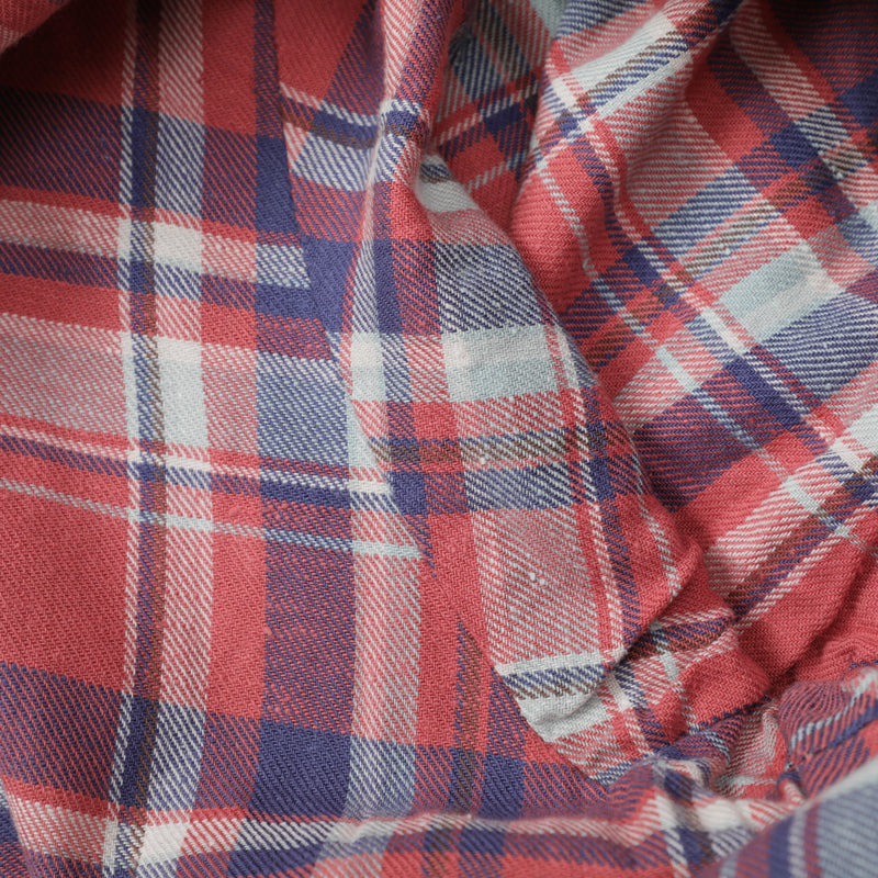 C-Post with flannel lining : beige x red plaid "Dead Stock" / XL