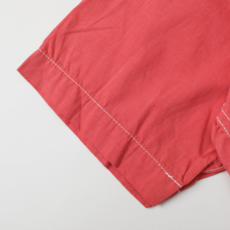 Light Shirt Short Sleeve : cotton poplin red "Dead Stock"