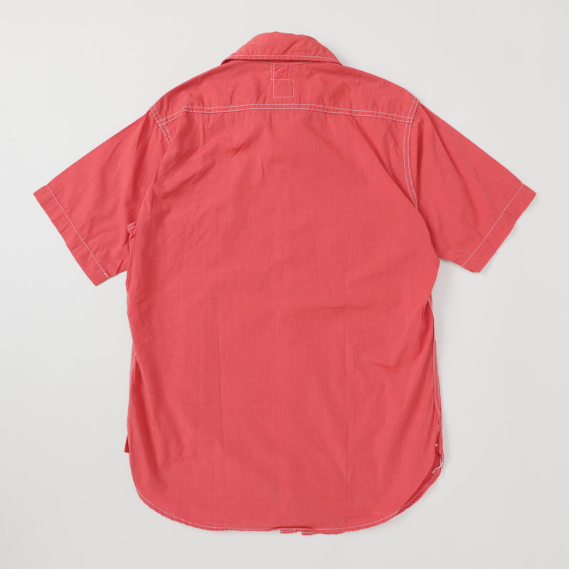 Light Shirt Short Sleeve : cotton poplin red "Dead Stock"