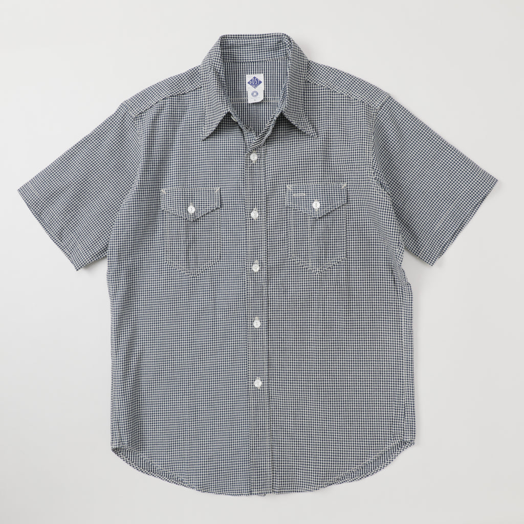 Light Shirt Short Sleeve : gingham check navy 