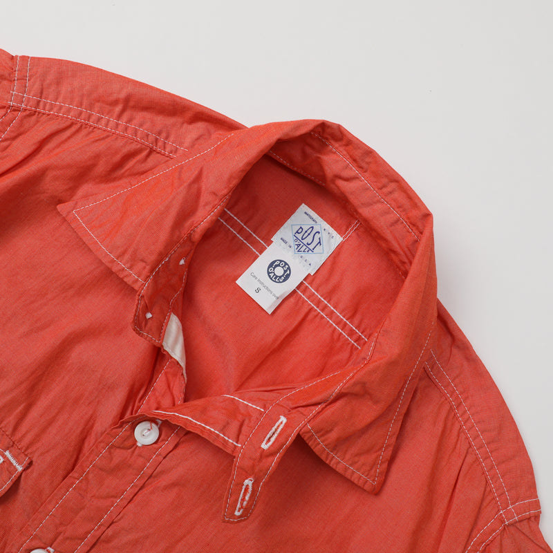 Cruzer Shirt Short Sleeve : cotton poplin orange "Dead Stock"