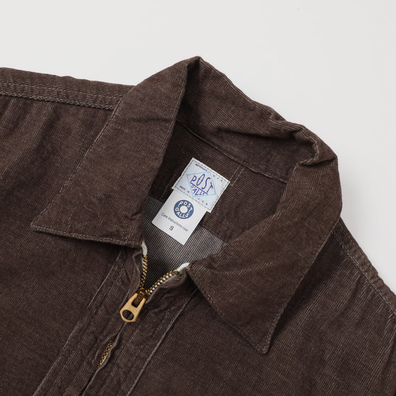 Zipper Short Sleeve : light corduroy brown/talon "Dead Stock"