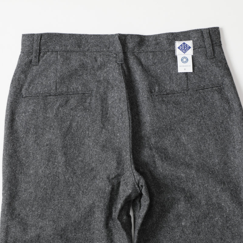 W-Needle Chino : wool hopsack chacoal pa-001 "Dead Stock" / S