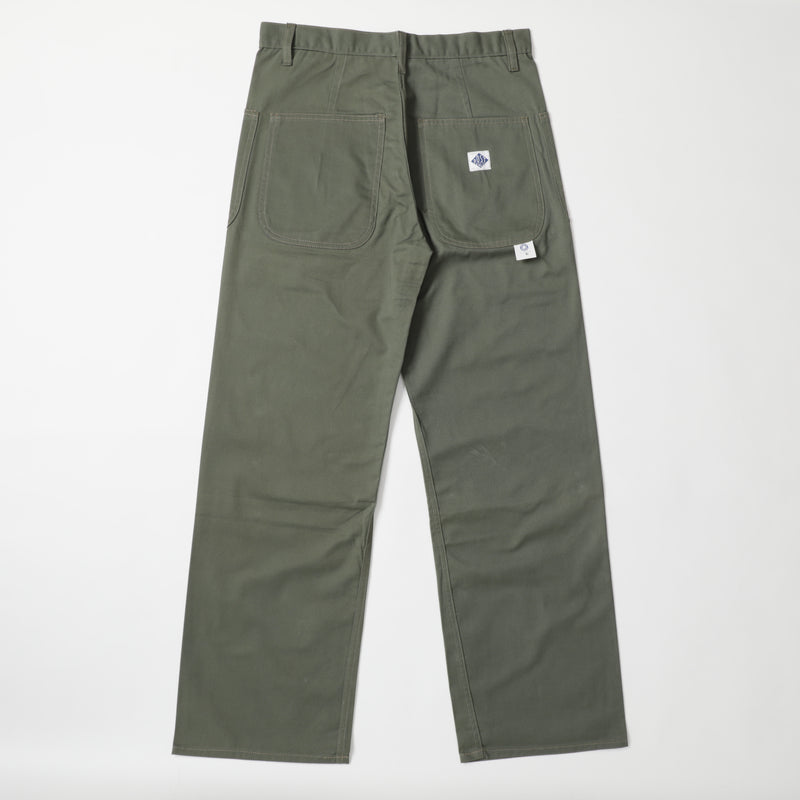 Navy Pants : cotton twill olive pa-010 "Dead Stock" / M