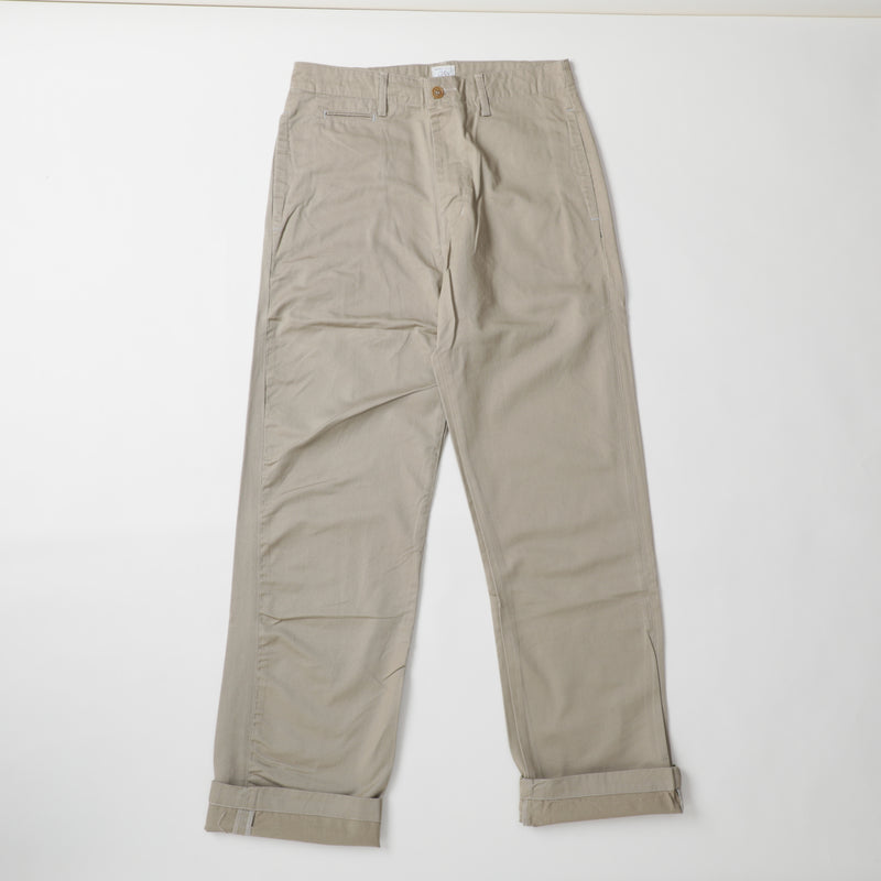 Post Chino : cotton twill beige pa-037 "Dead Stock"