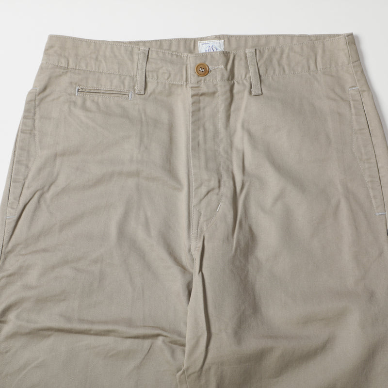 Post Chino : cotton twill beige pa-037 "Dead Stock"