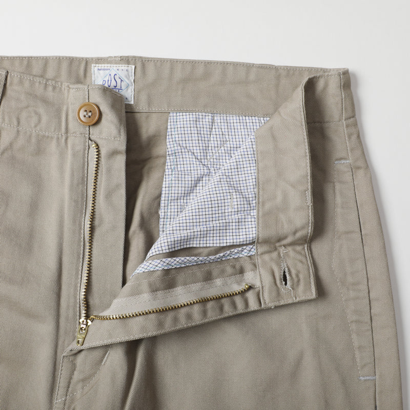 Post Chino : cotton twill beige pa-037 "Dead Stock"