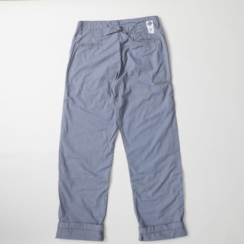 W-Needle Chino : vintage calico blue pa-043 "Dead Stock"
