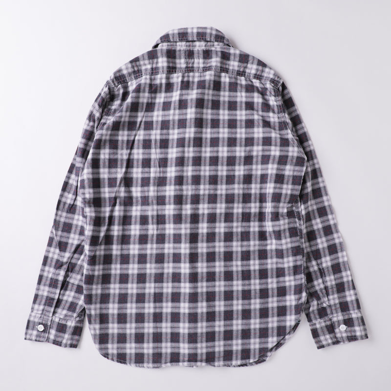 Light Shirt : cotton flannel plaid grey "Dead Stock"