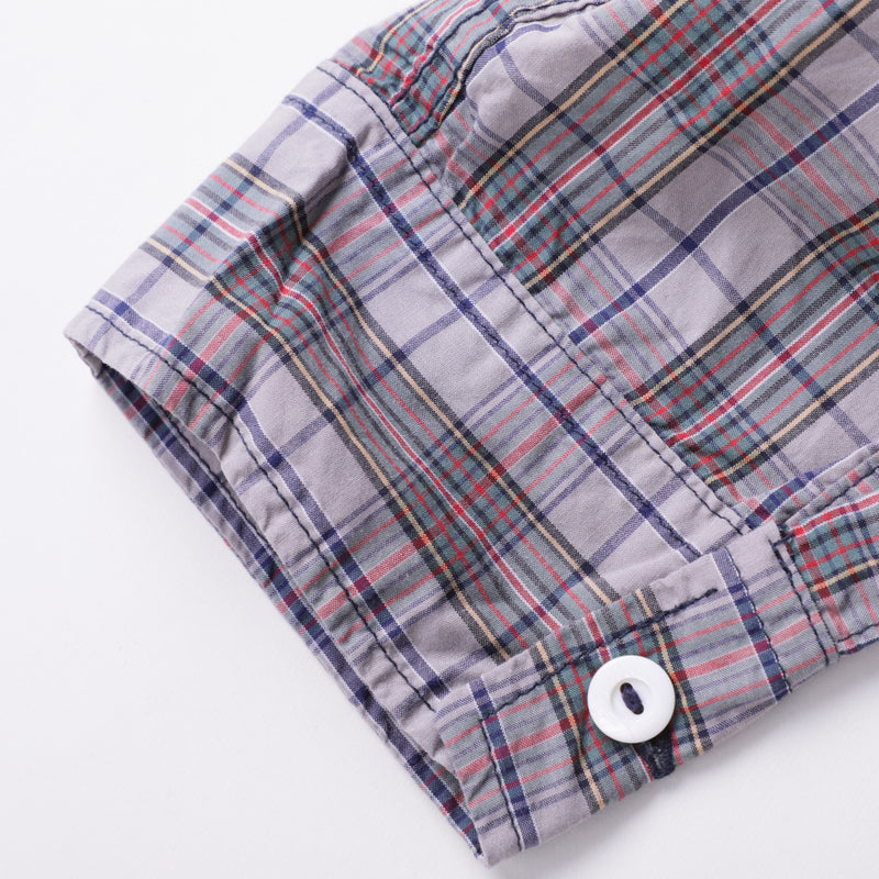 Light Shirt : broad cloth plaid grey "Dead Stock" / XL