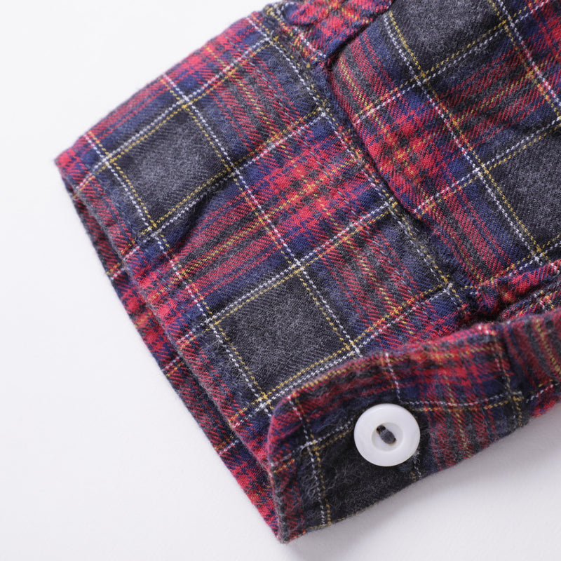 Light Shirt: cotton flannel plaid tartan check "Dead Stock" / S