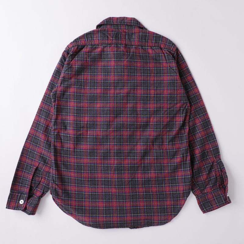 Light Shirt: cotton flannel plaid tartan check "Dead Stock" / S