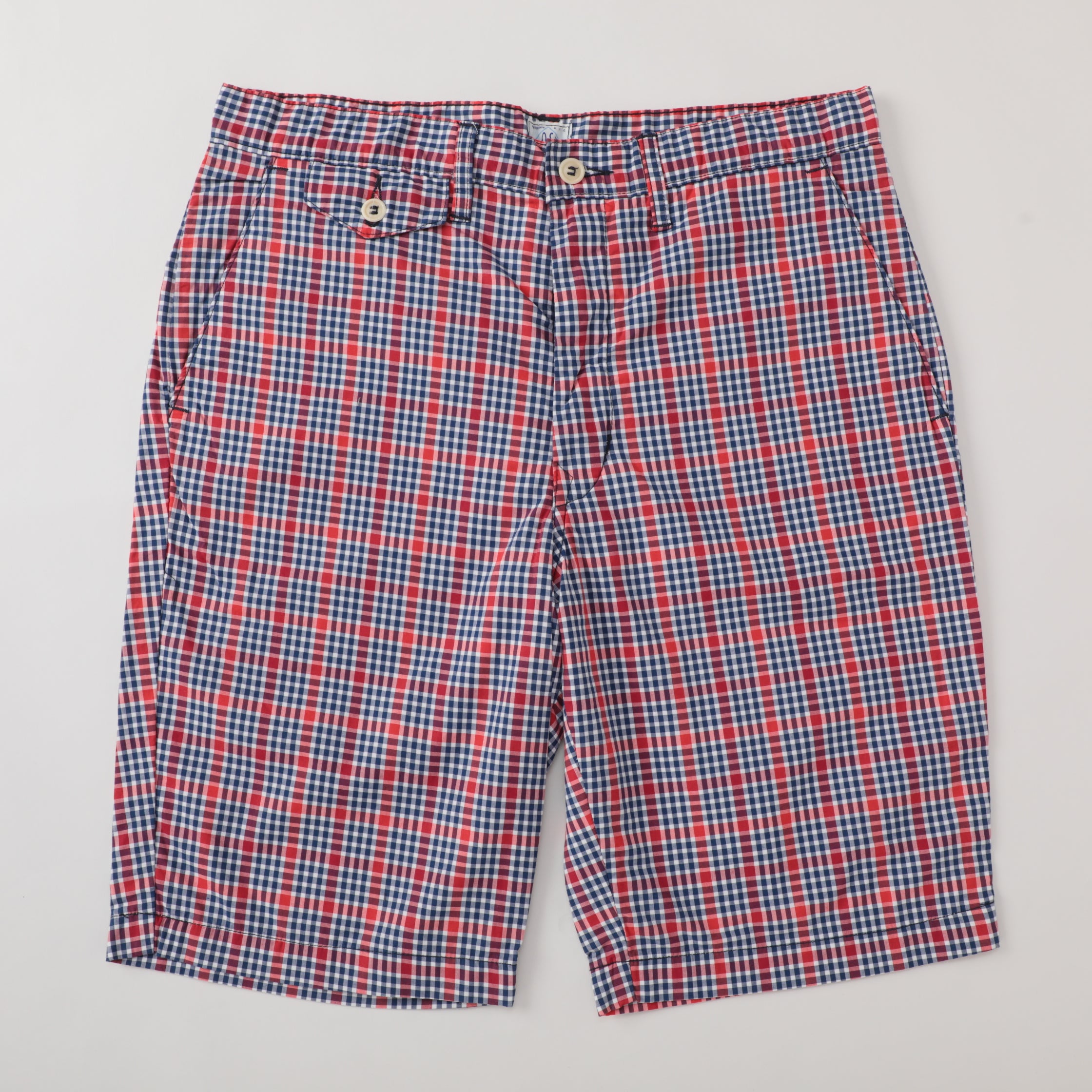 #1374S Menpolini Shorts : broad cloth gingham check pts-083 