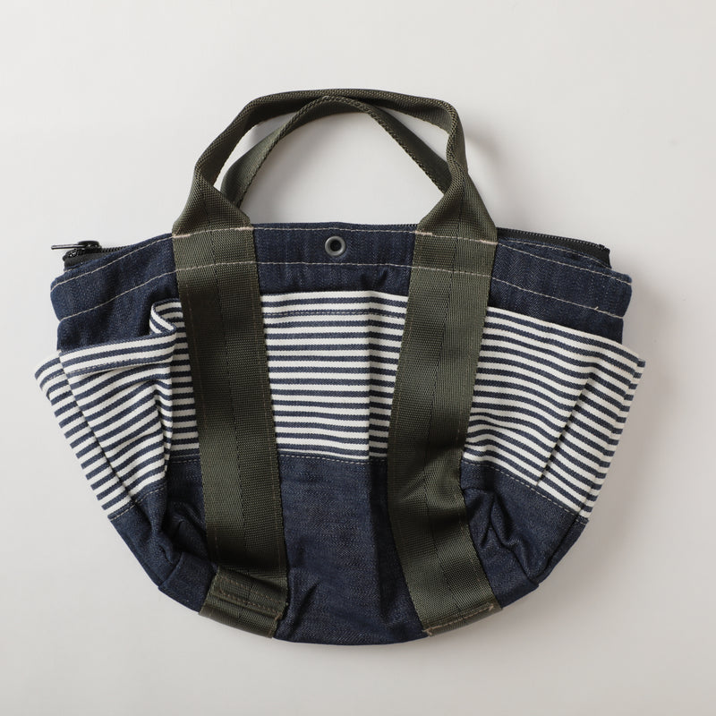 NYT T-5G Mini Tote with Zip : denim x hickory stripe express stripe 1 bag-001 "Dead Stock"