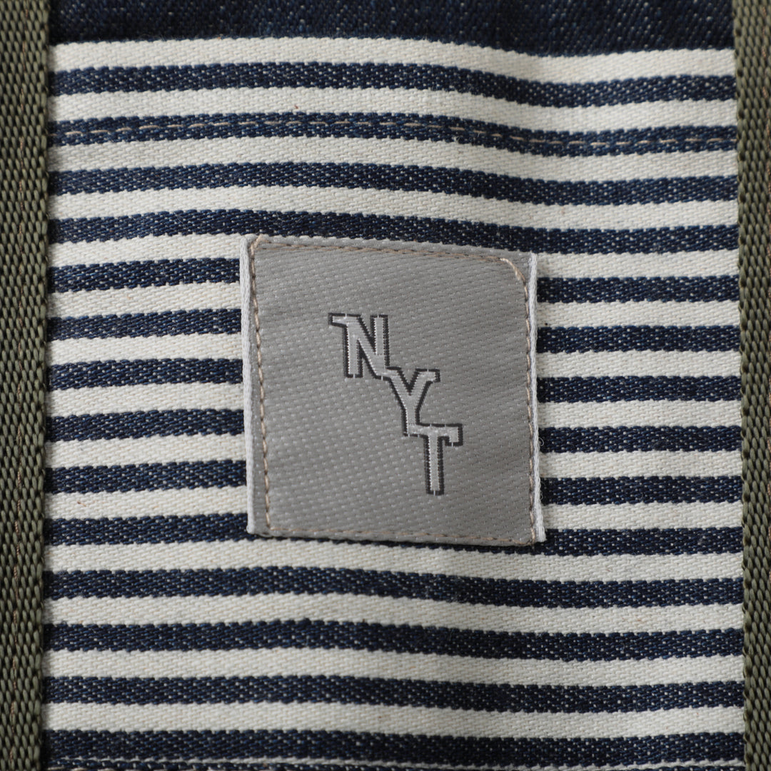 NYT T-5G Mini Tote with Zip : denim x hickory stripe express