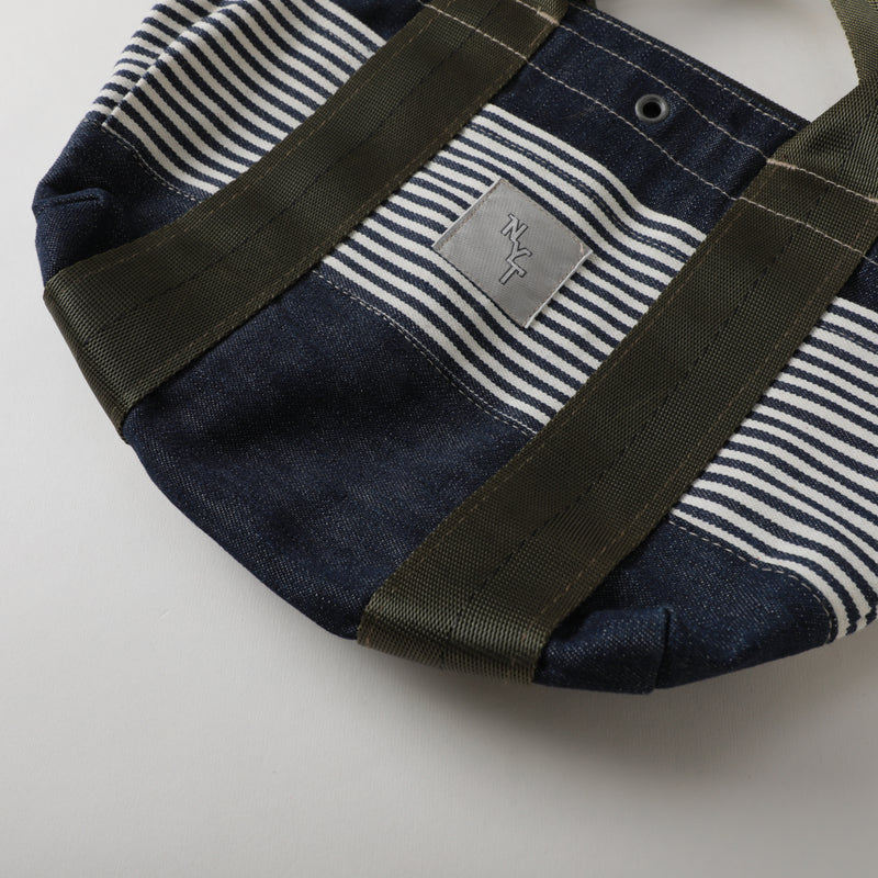 NYT T-5G Mini Tote with Zip : denim x hickory stripe express stripe 1 bag-001 "Dead Stock"