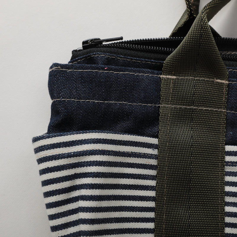 NYT T-5G Mini Tote with Zip : denim x hickory stripe express stripe 1 bag-001 "Dead Stock"