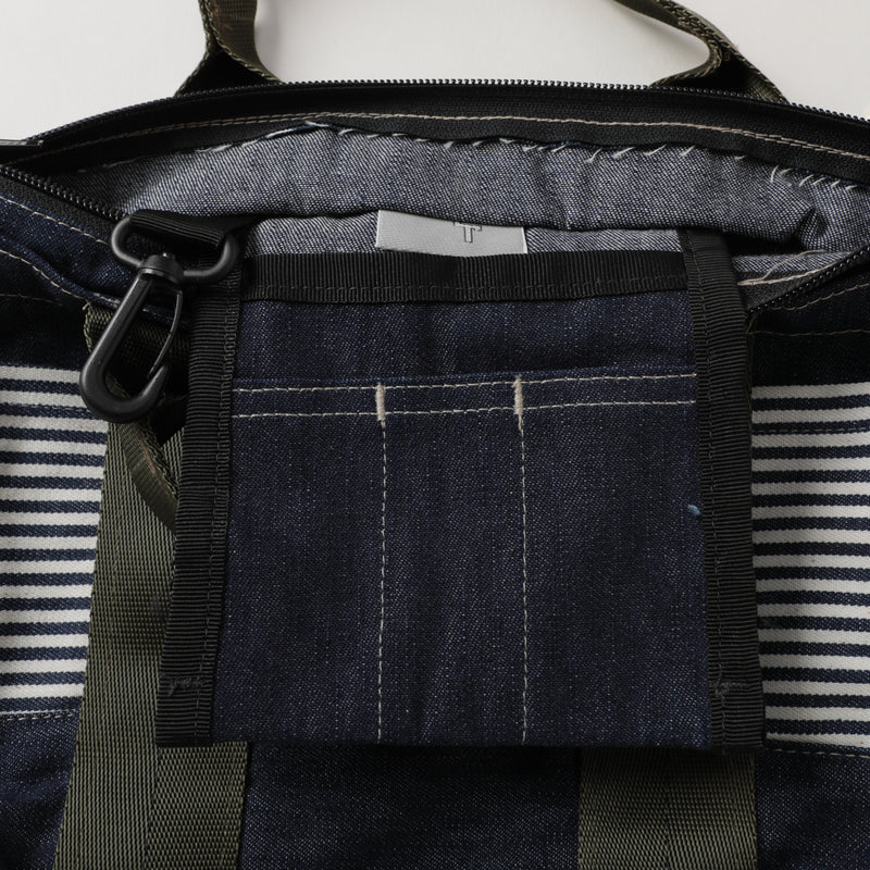 NYT T-5G Mini Tote with Zip : denim x hickory stripe express stripe 1 bag-001 "Dead Stock"