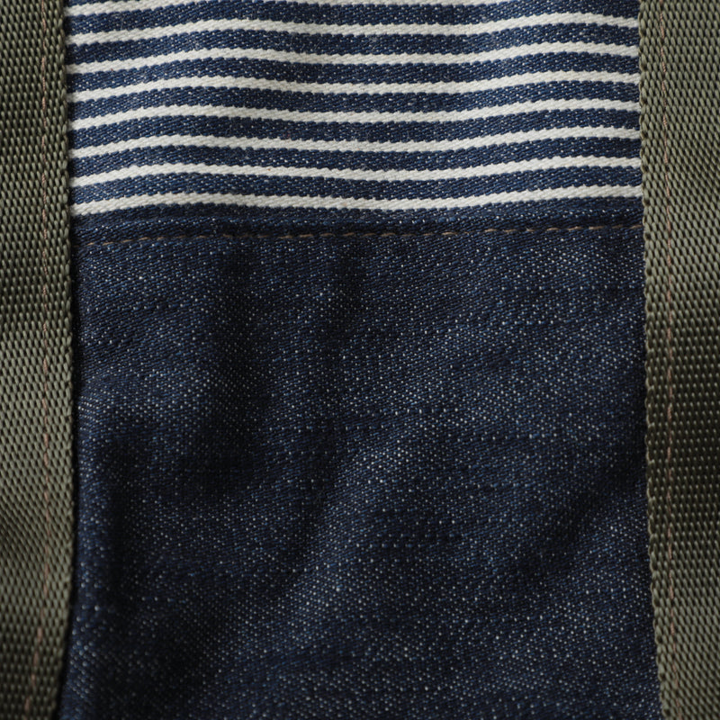 NYT T-5G Mini Tote with Zip : denim x hickory stripe express stripe 2 bag-002 "Dead Stock"