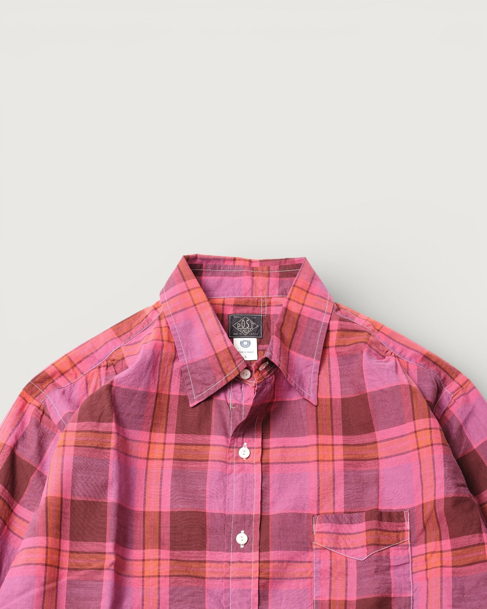 #3232-CPP Original BL Shirt : cotton plaid pink
