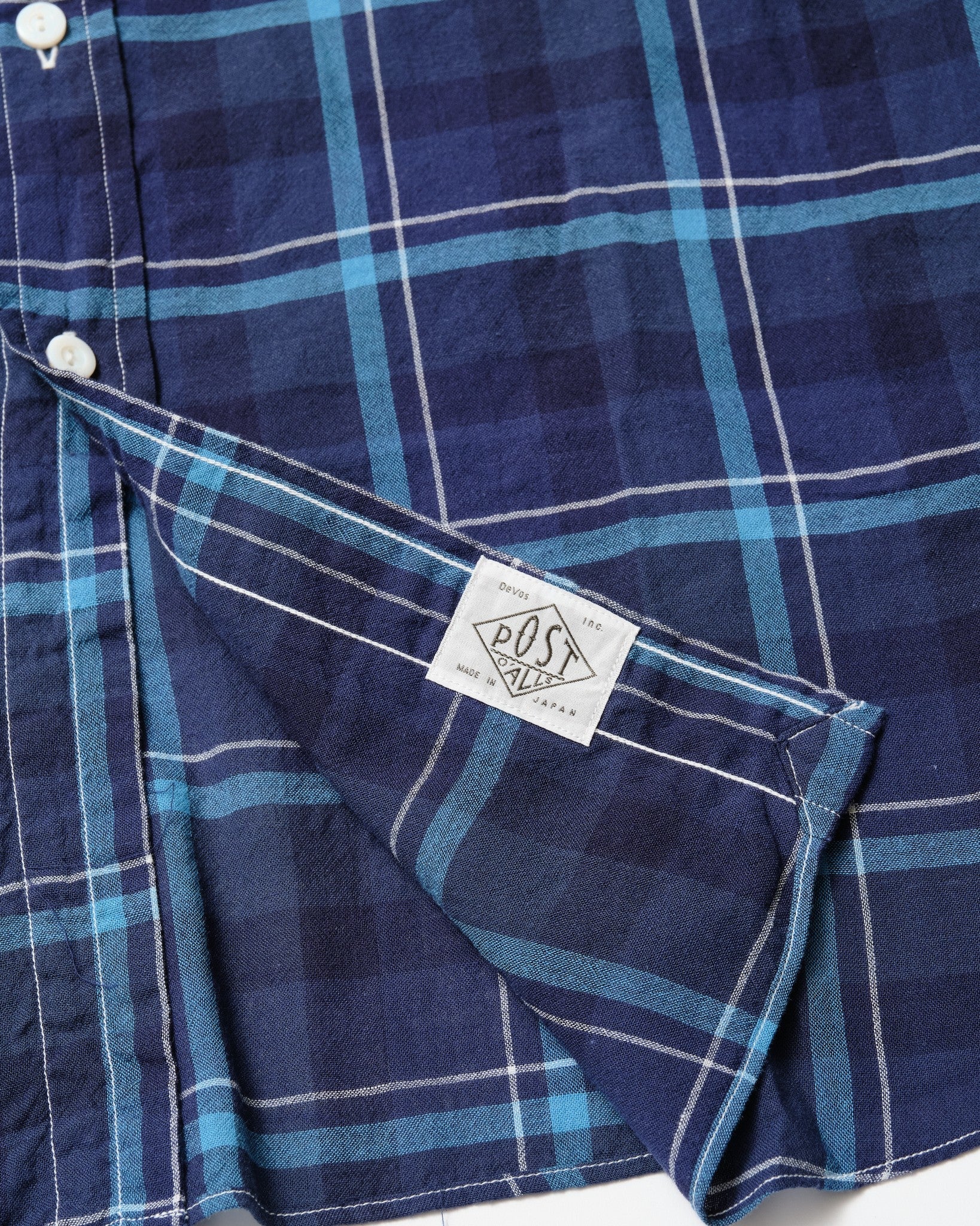 #3232-CPB Original BL Shirt : cotton plaid blue