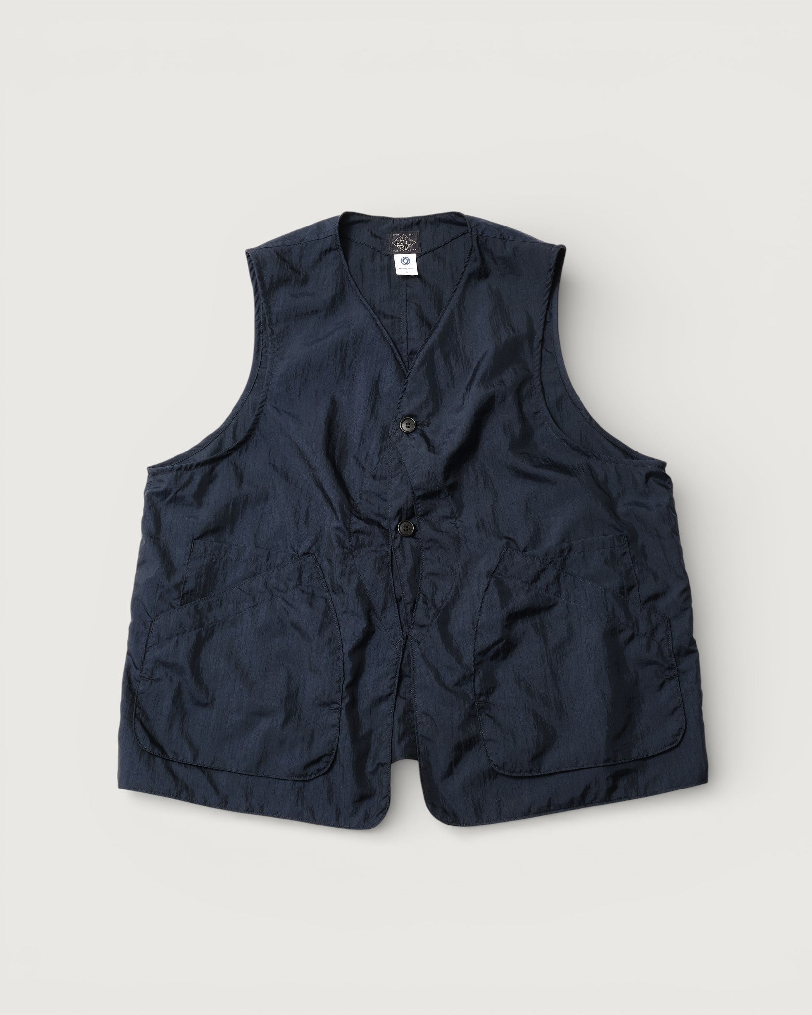 #3503-CNN DEE Vest 2 : crinkle nylon taffeta navy