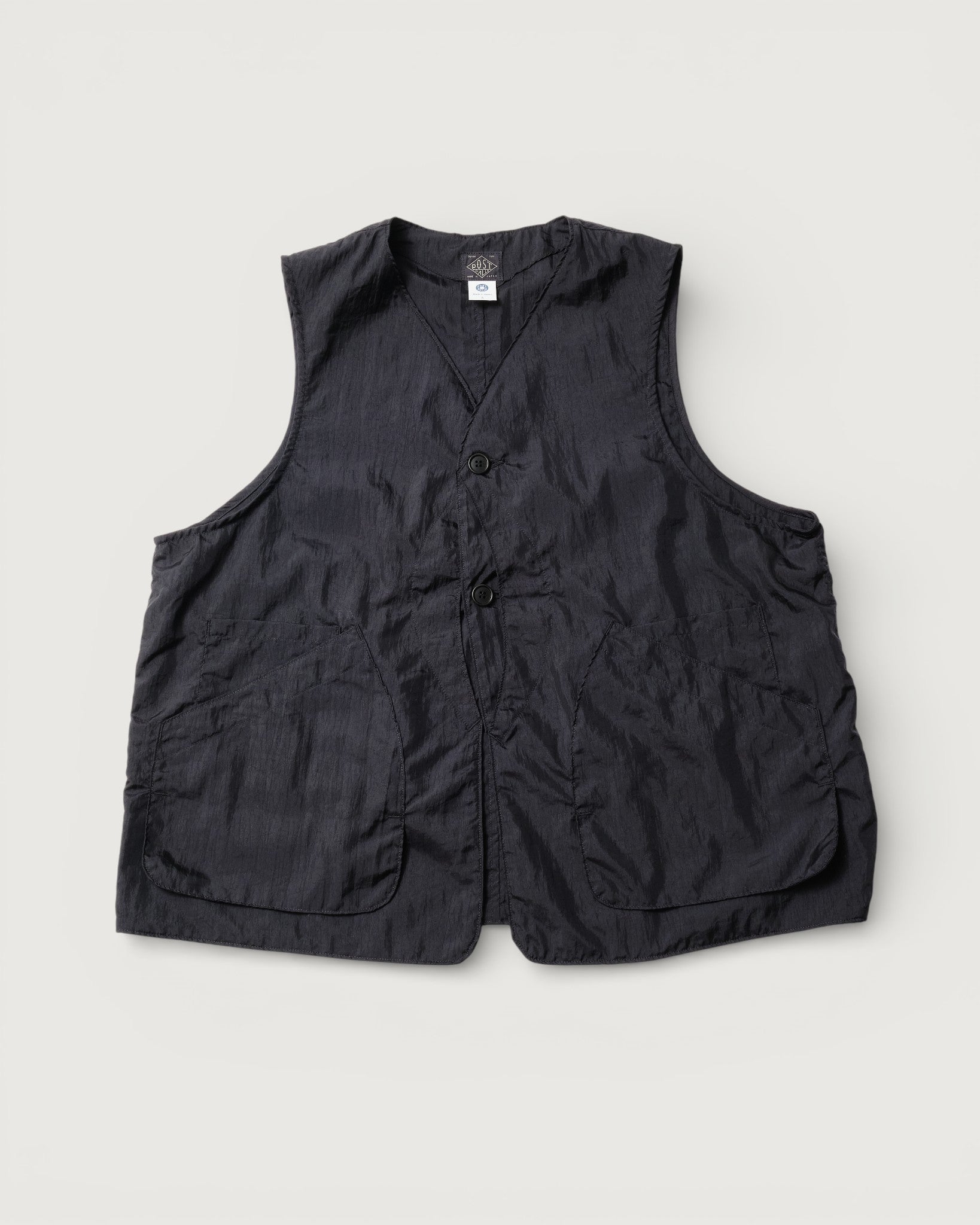 #3503-CNB DEE Vest 2 : crinkle nylon taffeta black