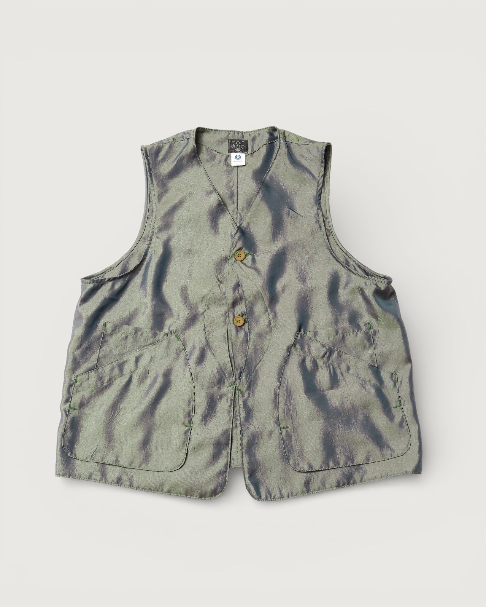 #3503-MK DEE Vest 2 : metallic taffeta khaki
