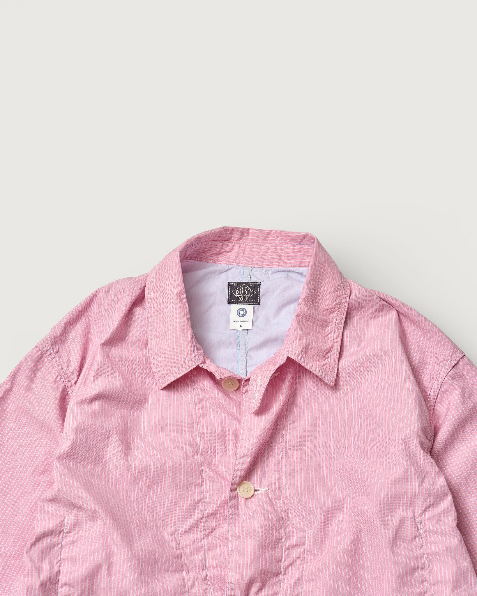 1101L-SF3 WWII No.1 Jacket : stripe shirting x feather chambray pink