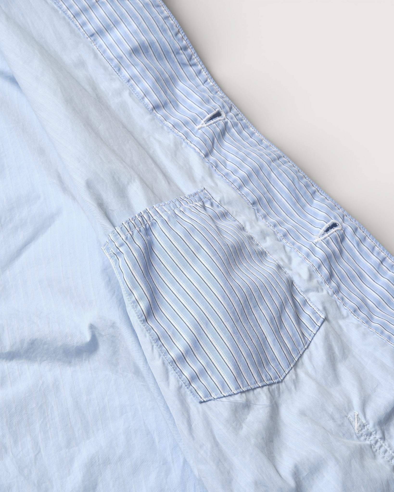 #1101L-SF1 WWII No.1 Jacket : stripe shirting x feather chambray blue stripe