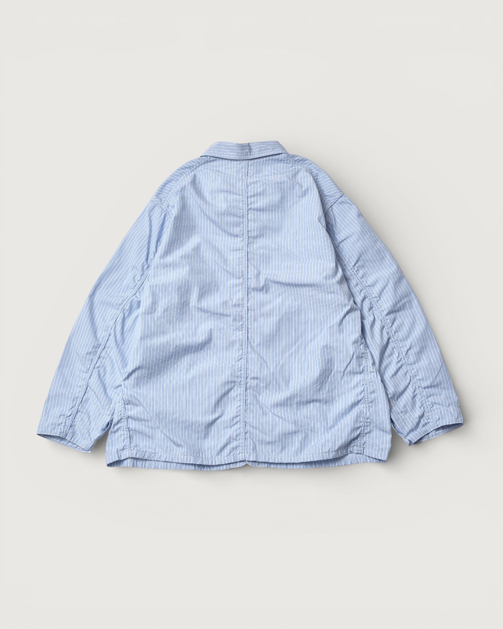 1101L-SF1 WWII No.1 Jacket : stripe shirting x feather chambray blue