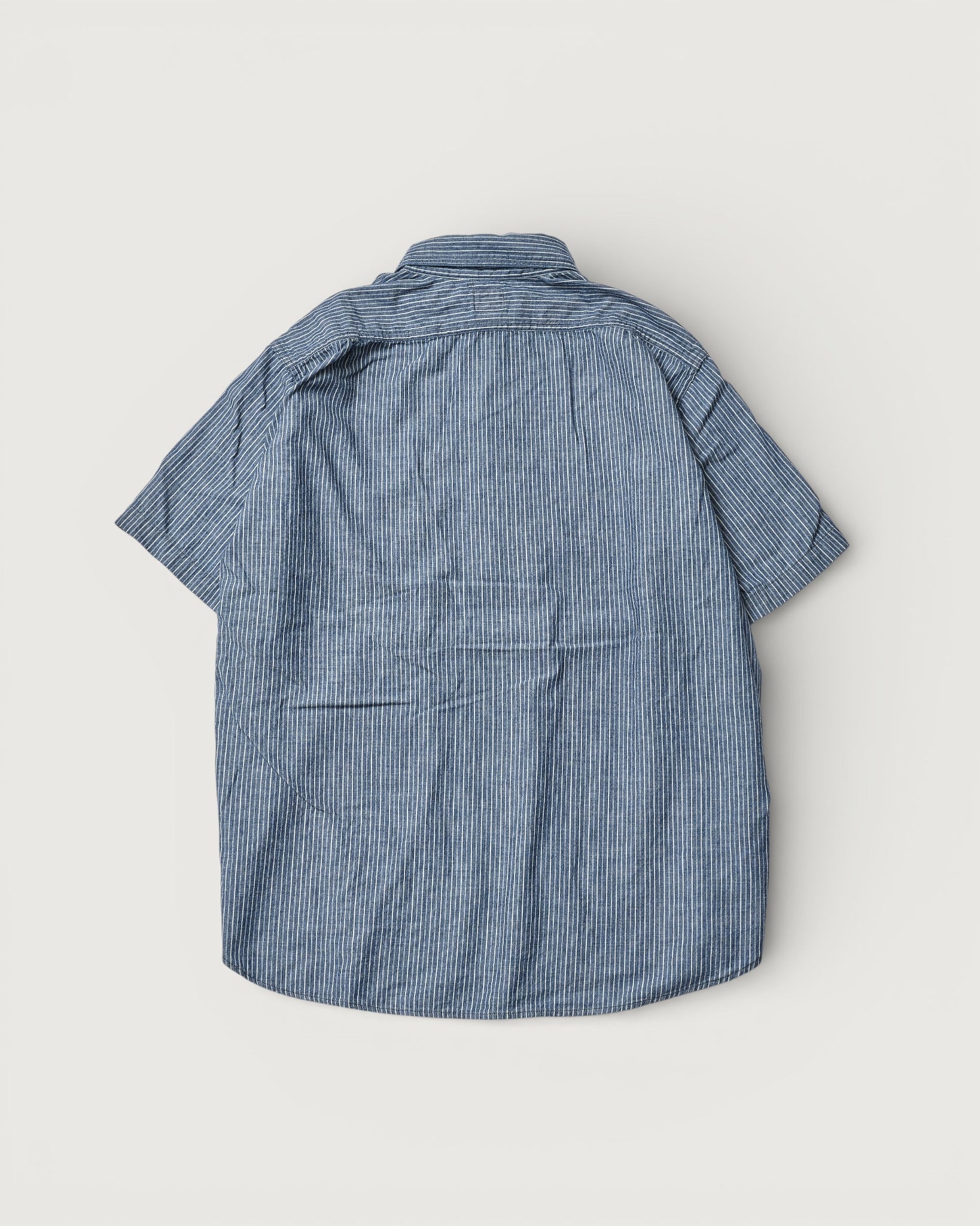 #3213S-SC NAVY CUT S/S : stripe chambray indigo