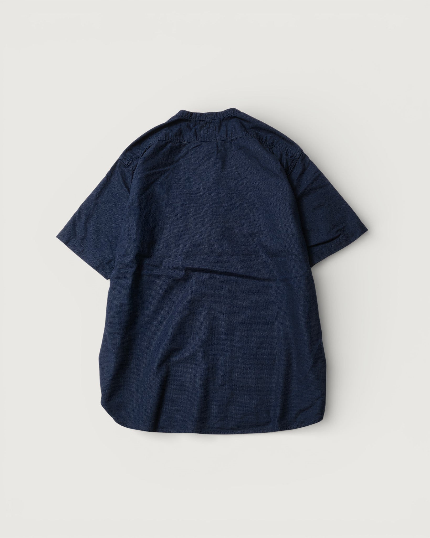 #3213SB-PCN NAVY CUT~Band S/S : Panama cloth navy